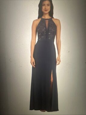 NWT R & M Richard’s Nightway Collections Navy Gown, size 14